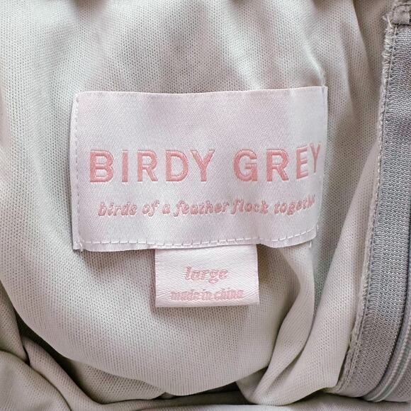 Birdy Grey Moni Convertible Bridesmaid Maxi Gown Dress Dove Gray Large NWT - Picture 9 of 12